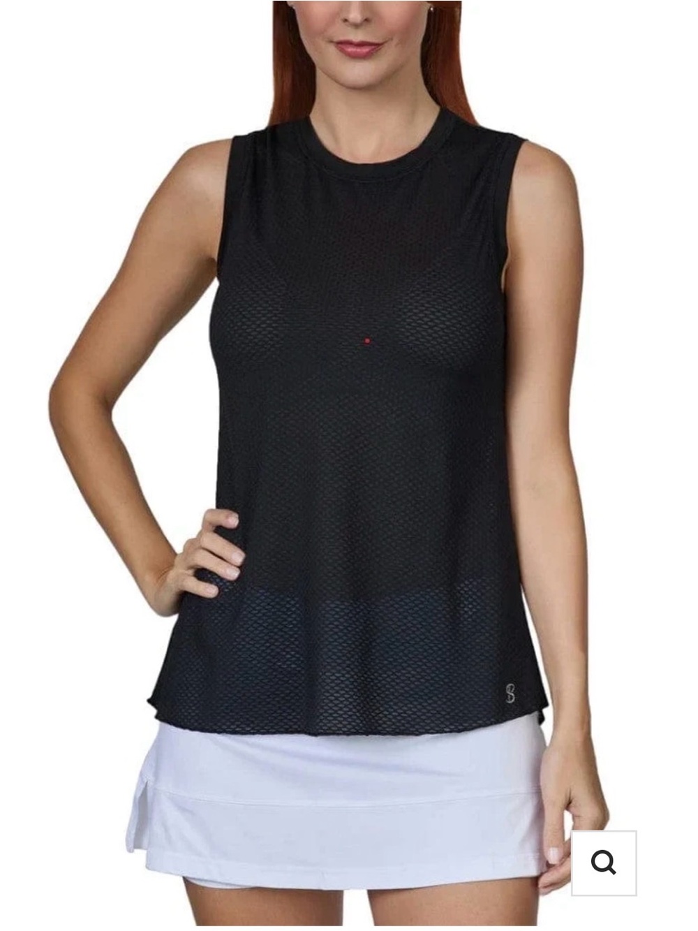 Women's Black Sleeveless Mesh Tank Top